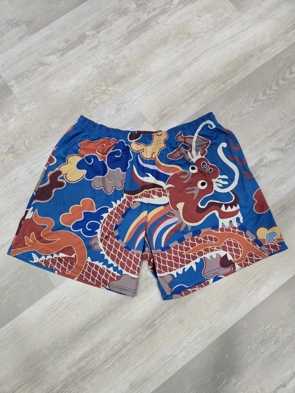 Albino & Preto A&P Year of the Dragon Mesh Shorts Men's 2XL Jiu Jitsu No-Gi BJJ